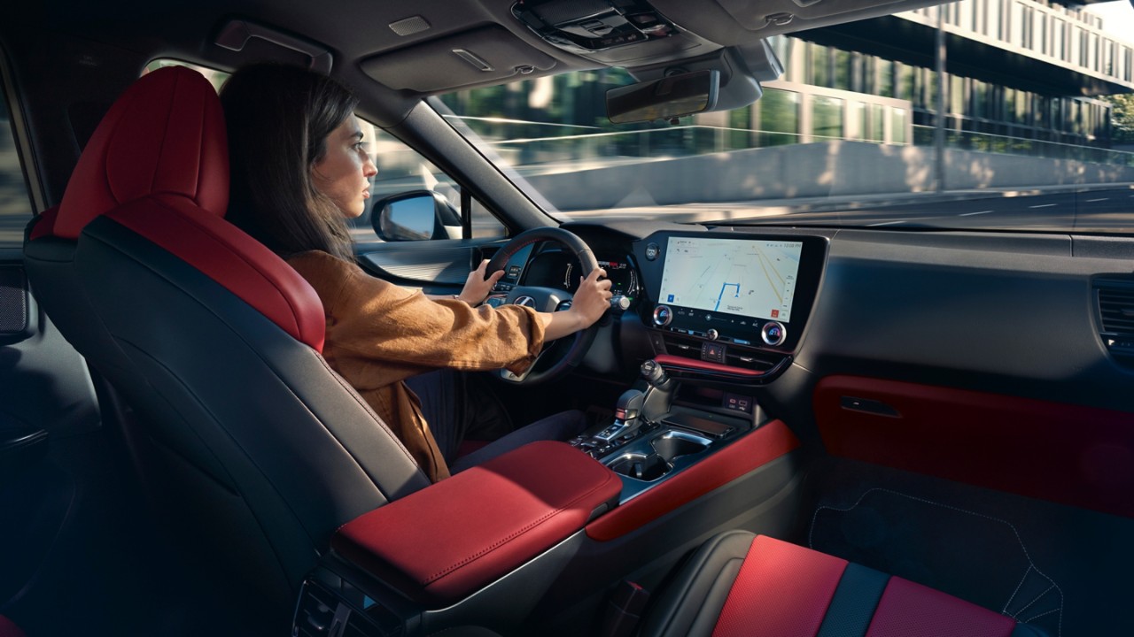 A man sat in a Lexus NX