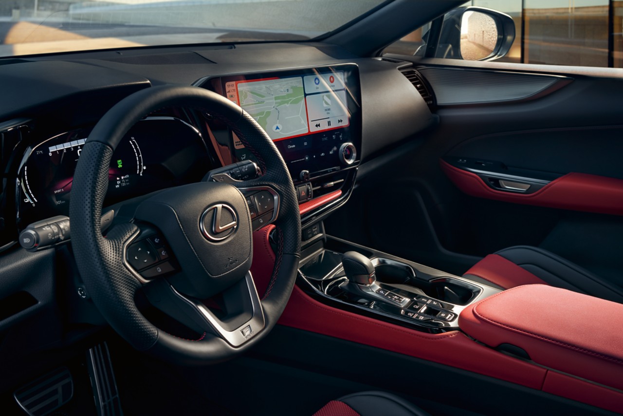 A man sat in a Lexus NX