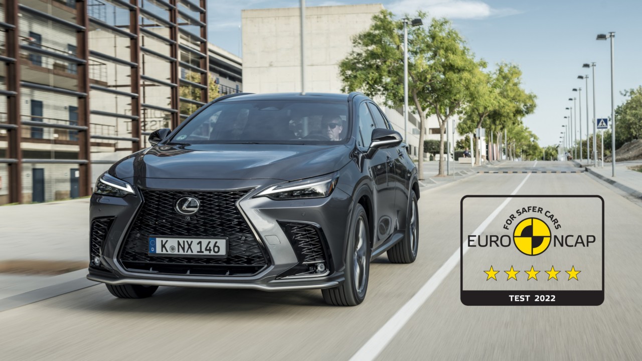 Lexus NX featuring the NCAP five-star rating icon 