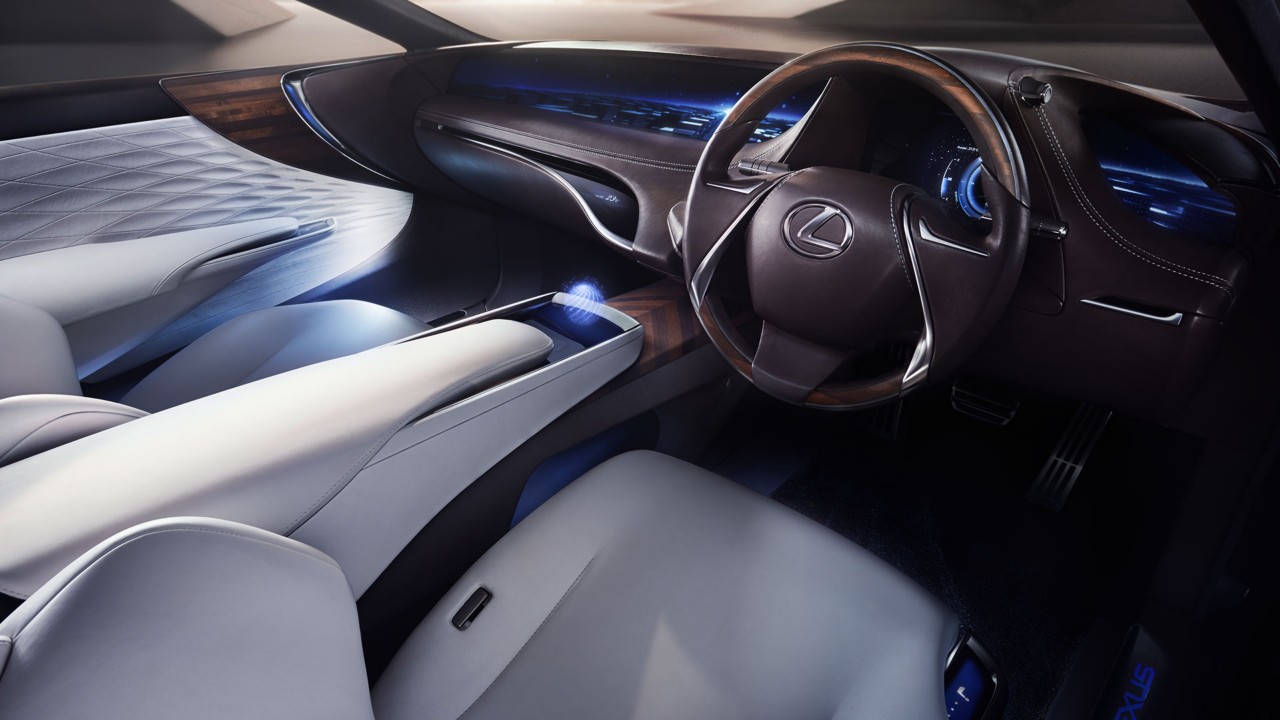 Driver perspective of the Lexus LF-FC Hydrogen Fuel-cell Sedan concept car 