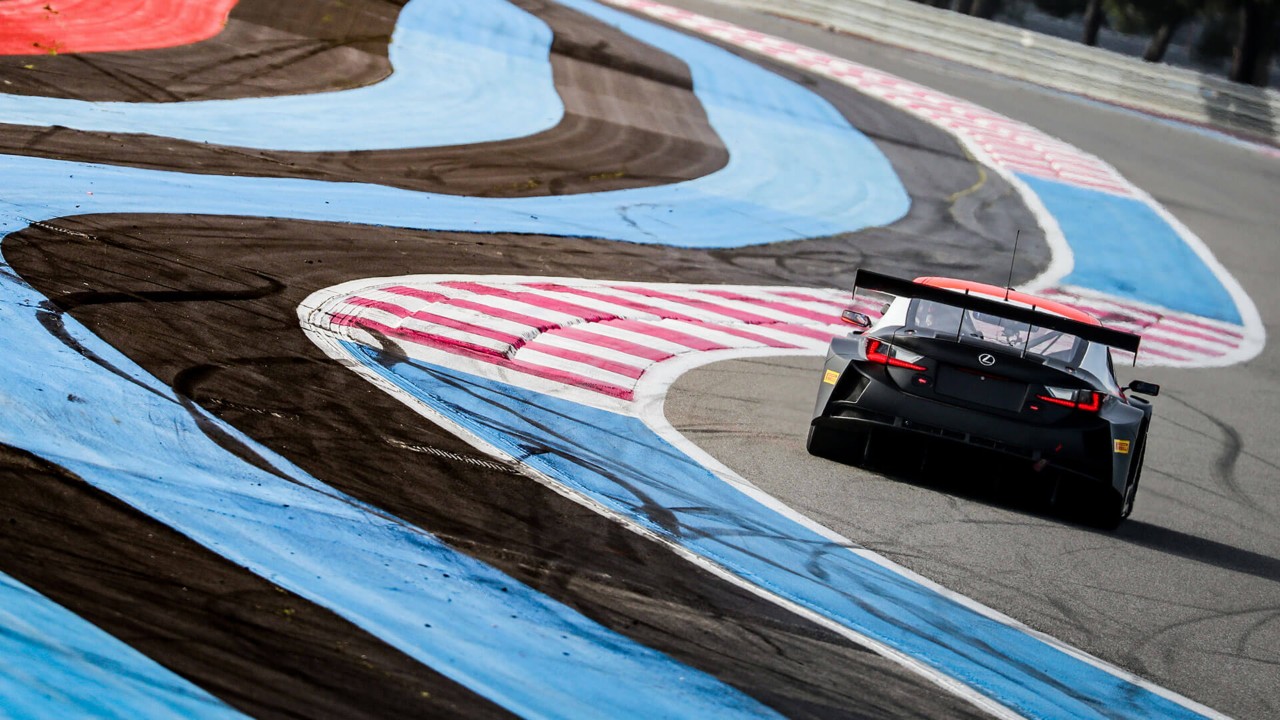 Lexus RC F motorsport on a race track 