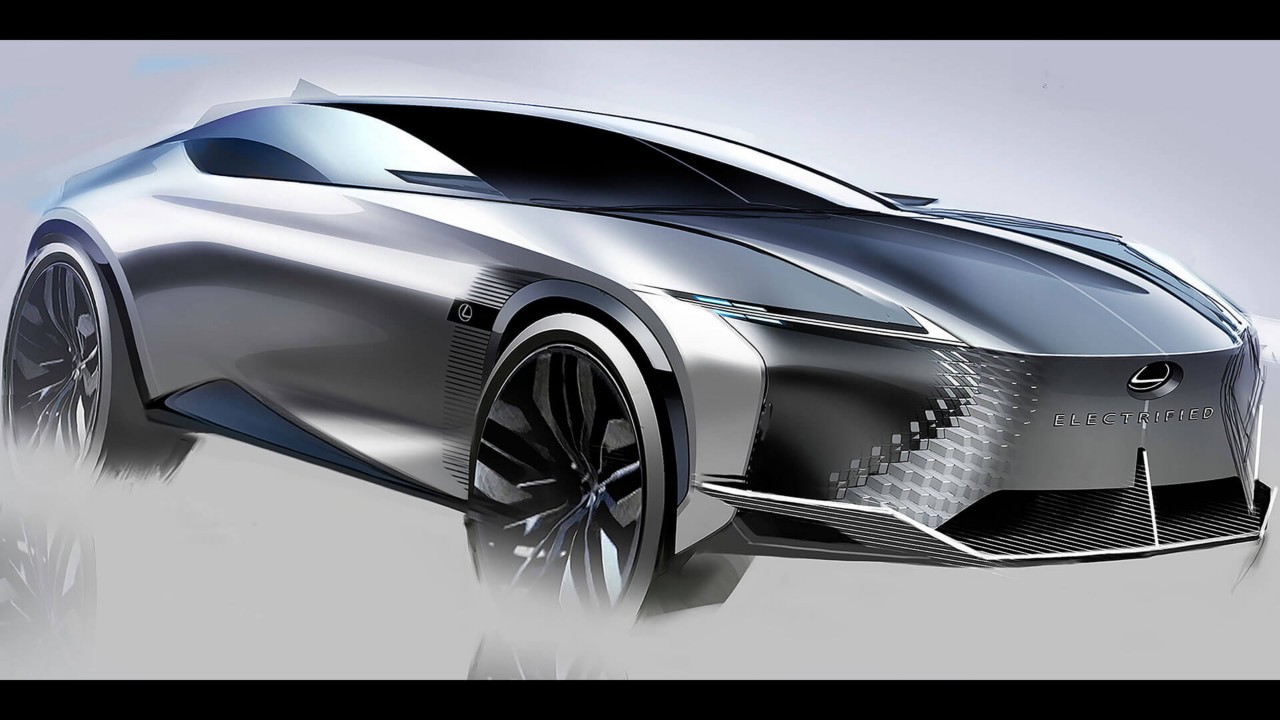 Detailed sketch of the Lexus LF-Z Electrified concept car